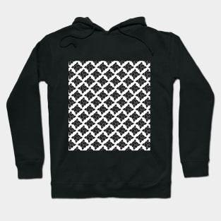 Black and white rose seamless pattern print Hoodie